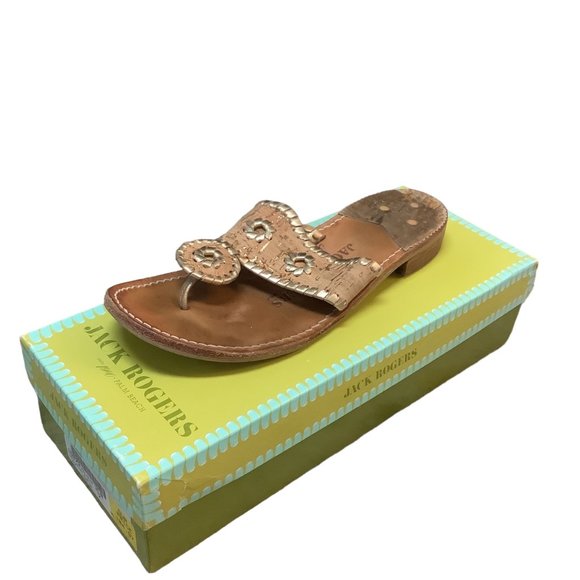 Jack Rogers Shoes Jack Rogers Natural Corkgold Tstrapthong Napa